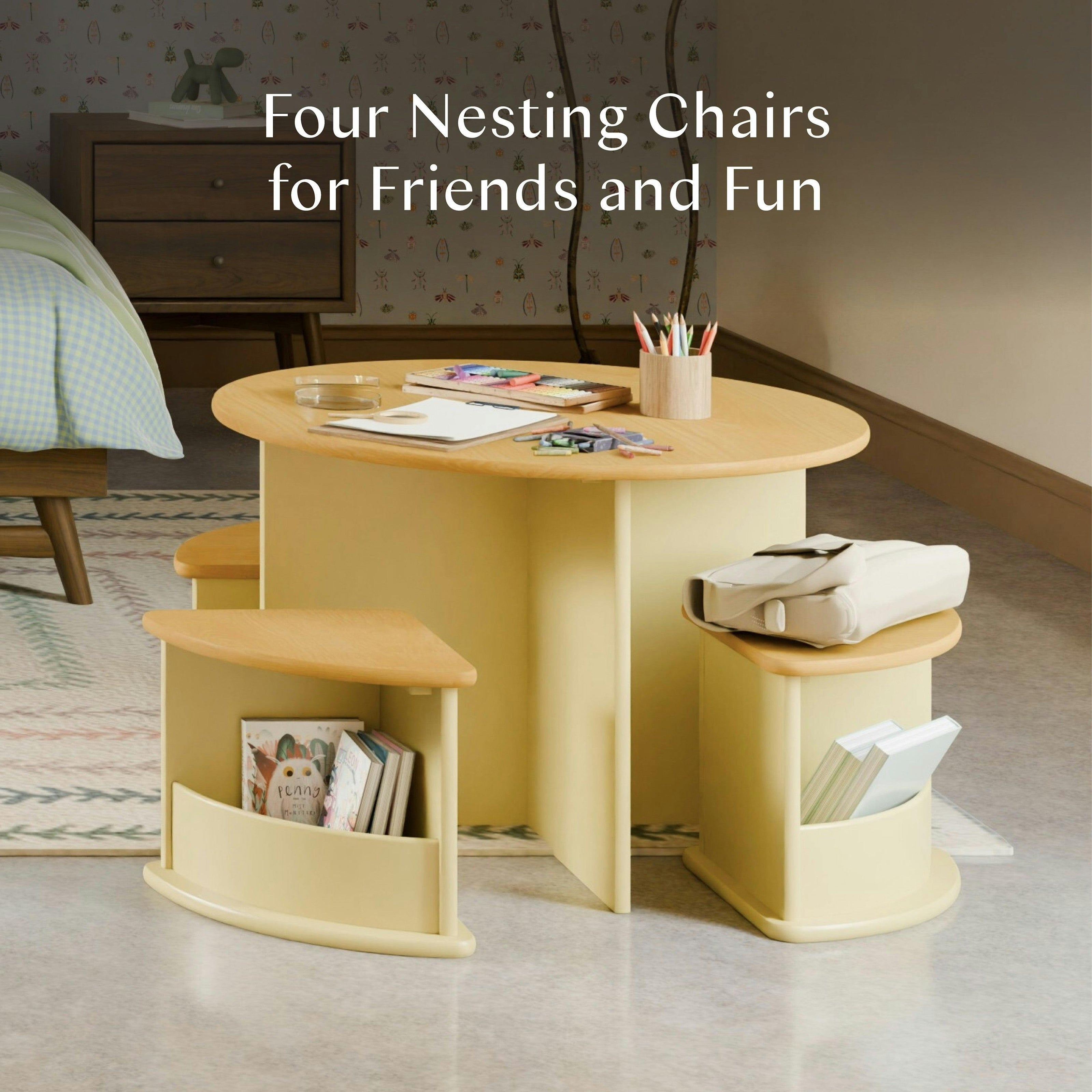 Babyletto Kids Nessa Nesting Play Table & Chair Set