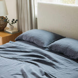 Oasis Crinkled Comfort Fitted Sheet, Blue