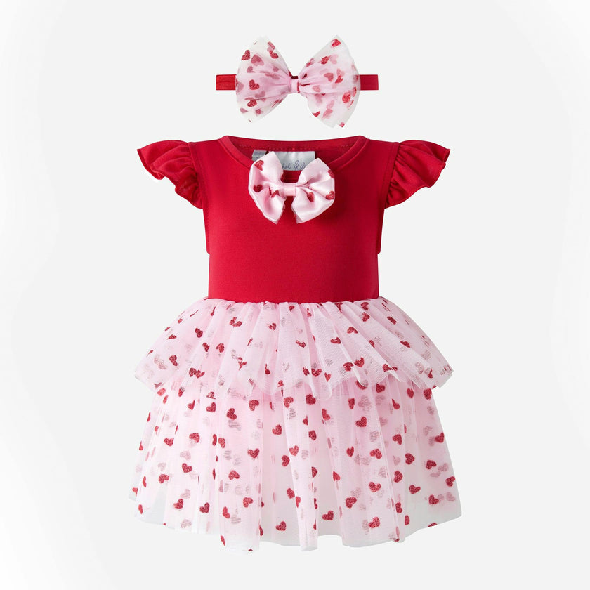 Baby Heart Tulle Tutu Dress & Headband