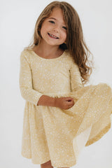 3/4 Sleeve Twirl Dress in Buttercup