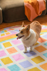 Disco Planet Checkered Rug by Darra Sargent