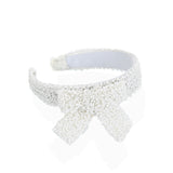White Pearl Bow Headband