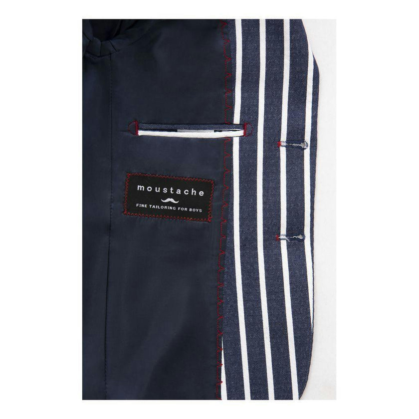 Navy Striped Embroidered Blazer
