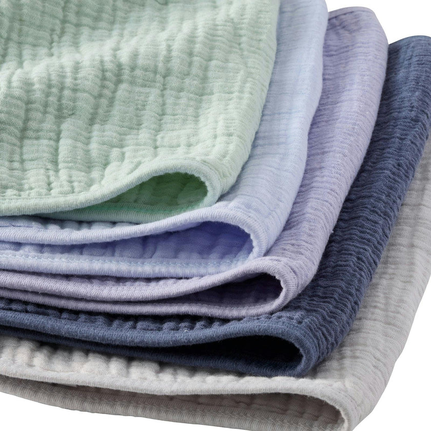 RILEY 5-Pack Crinkle Muslin Burp Cloths