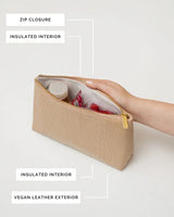 Insulated Small Snack Pouch, Cream Croc