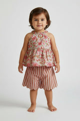 Halter Top and Shorts Set Beige