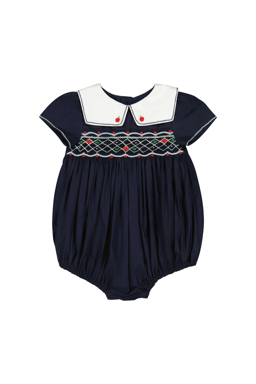 MARINE NAVY SMOCKED ROMPER