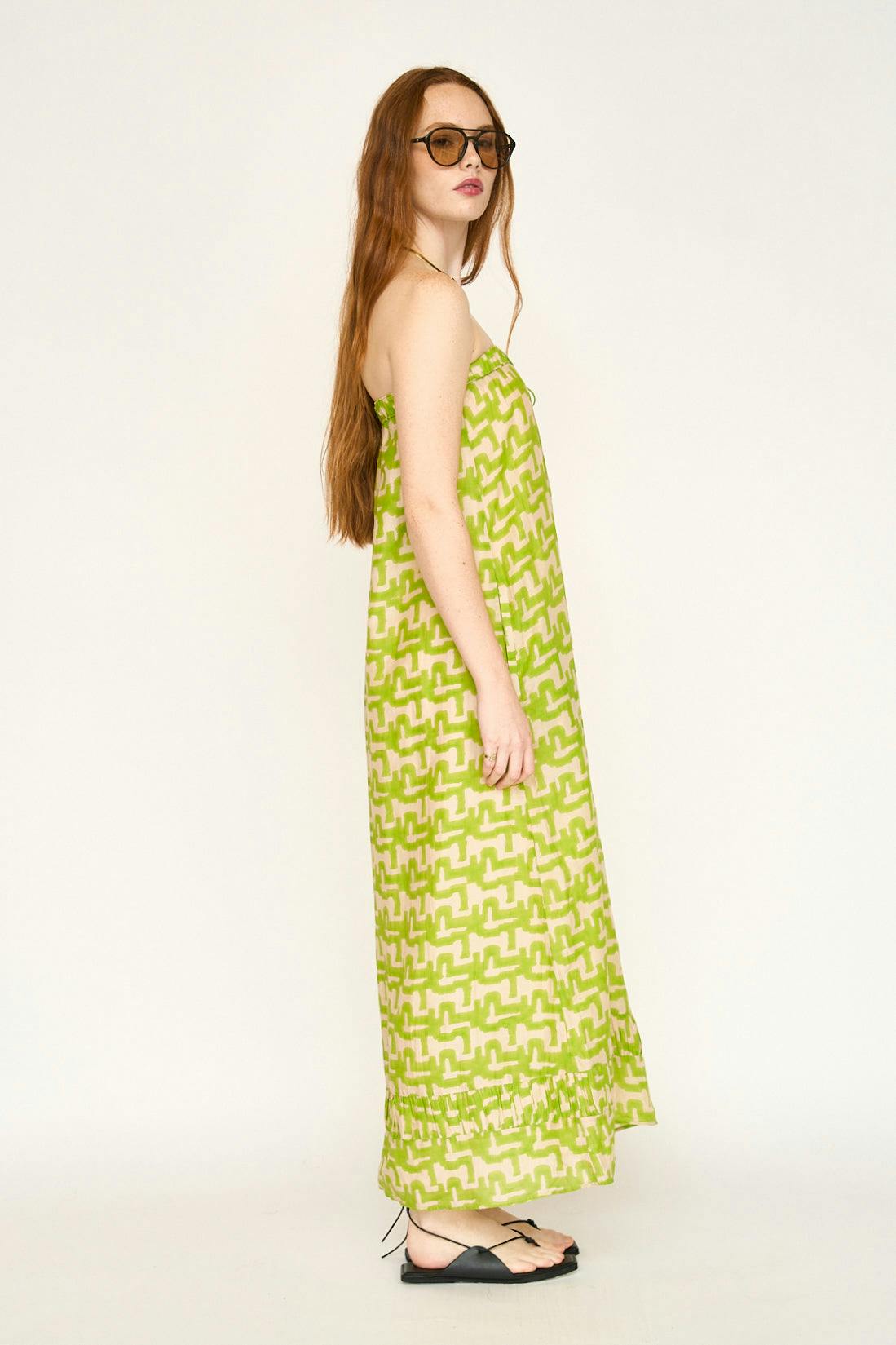 Bonaire Dress in Lime Popova