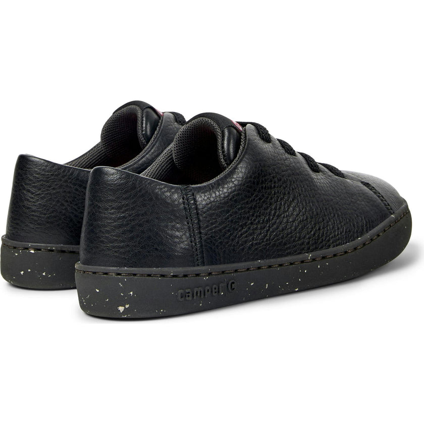 Kids Peu Touring Leather Sneakers, Black