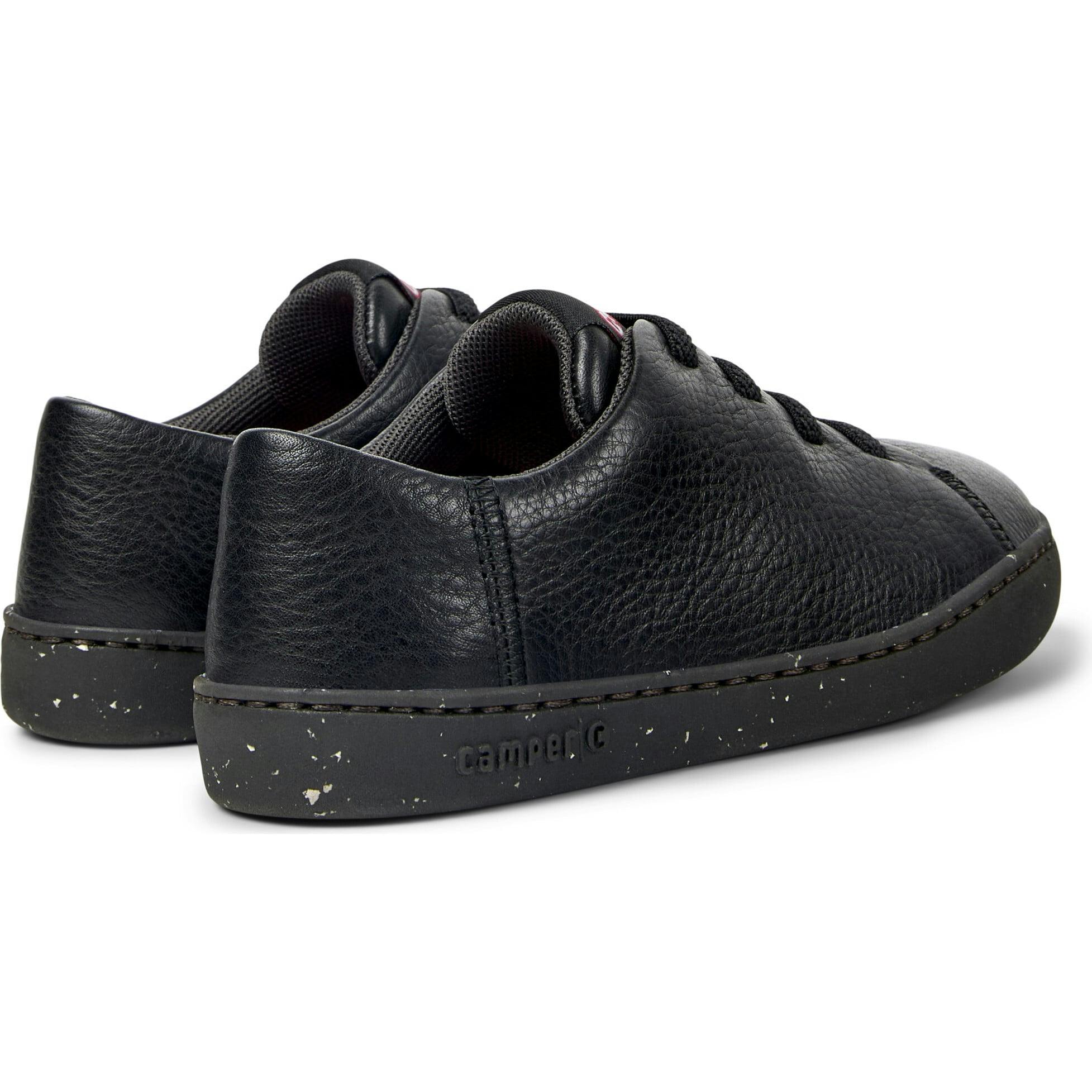 Kids Peu Touring Leather Sneakers, Black