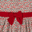 Organic Puff Sleeve Ruffle Collar Sateen Dress, Red