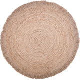 Terra Hand-Braided Jute Fringed Large Round Rug