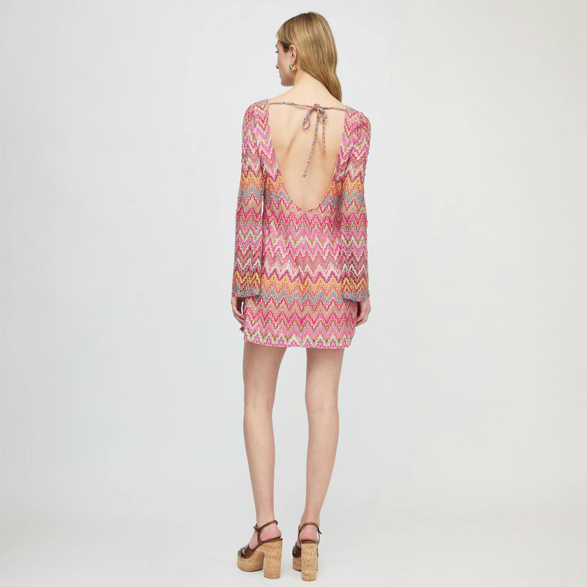 The Nathalie Dress - Pink Sheer Shimmer Knit