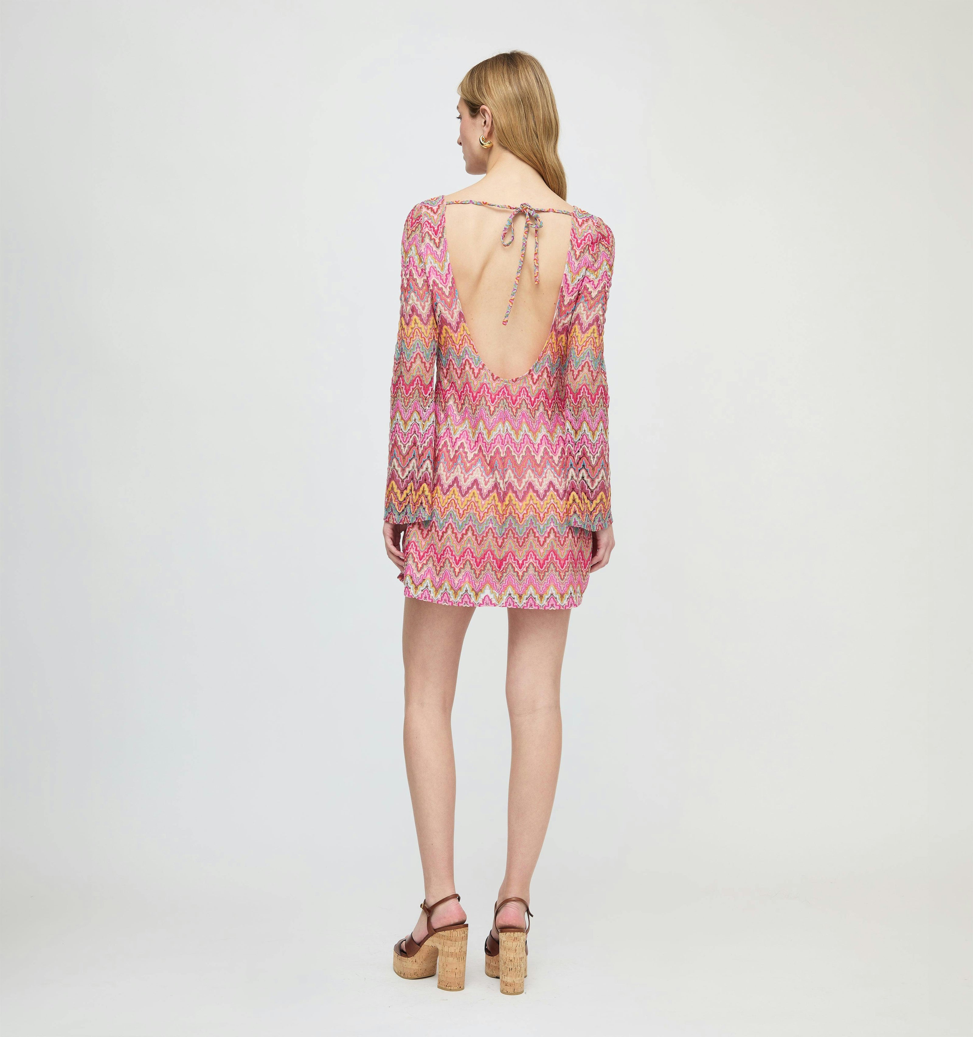 The Nathalie Dress - Pink Sheer Shimmer Knit