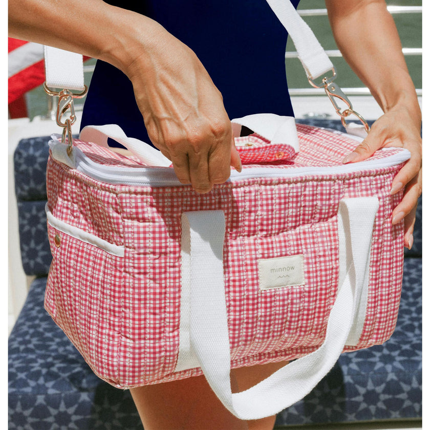 Poppy Gingham Coated Cooler Bag
