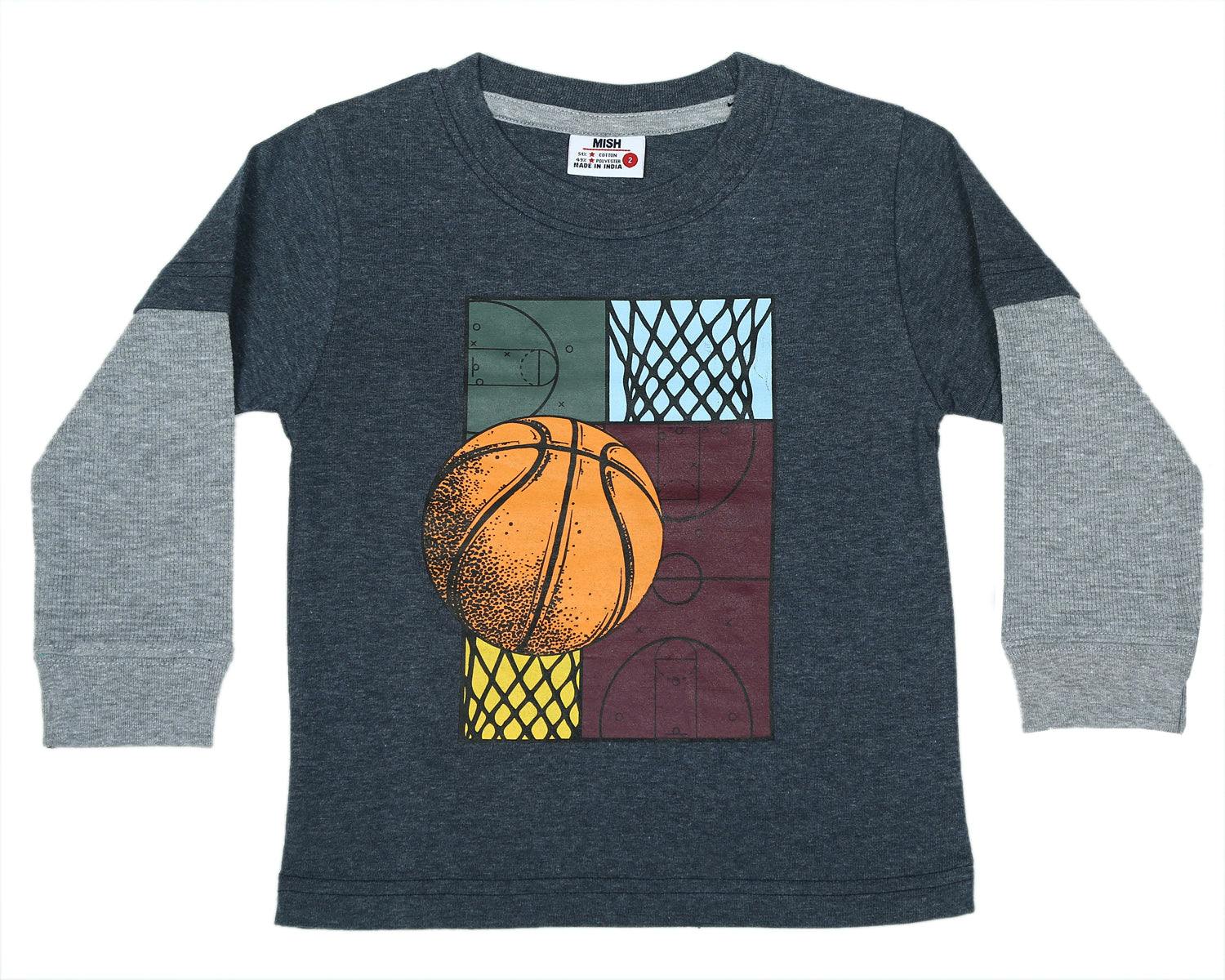 Kids Two-fer Shirt - Basketball Geo