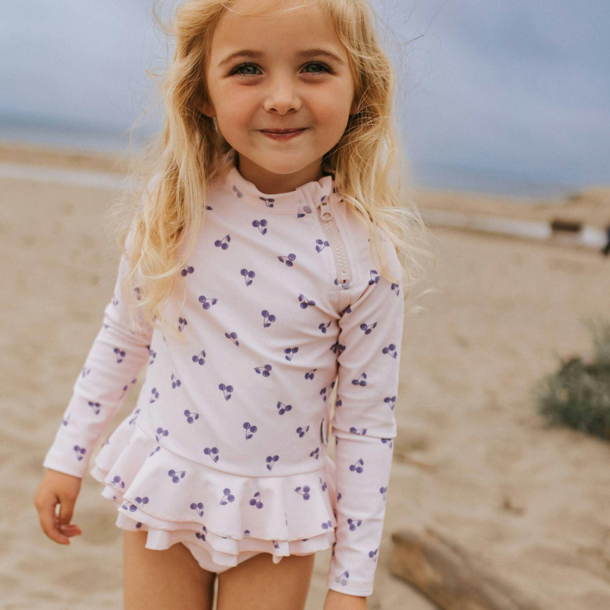 Reese 2-Piece Long Sleeve Peplum Top & Bottom Swimwear