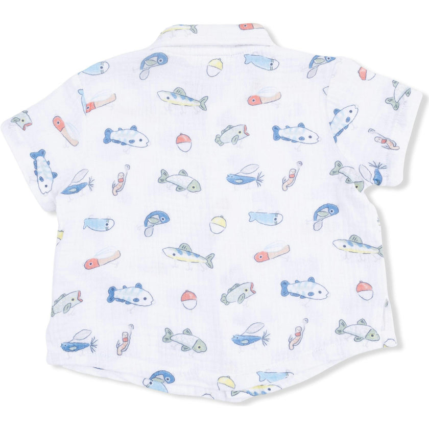 Fishing Lures - Polo Button Up with Casual Short & Bucket Hat