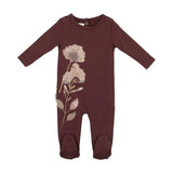 Watercolor Floral Round Neck Long Sleeve Footie