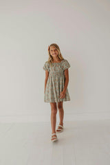 Peasant Bubble Sleeve Dress Isabella Paisley