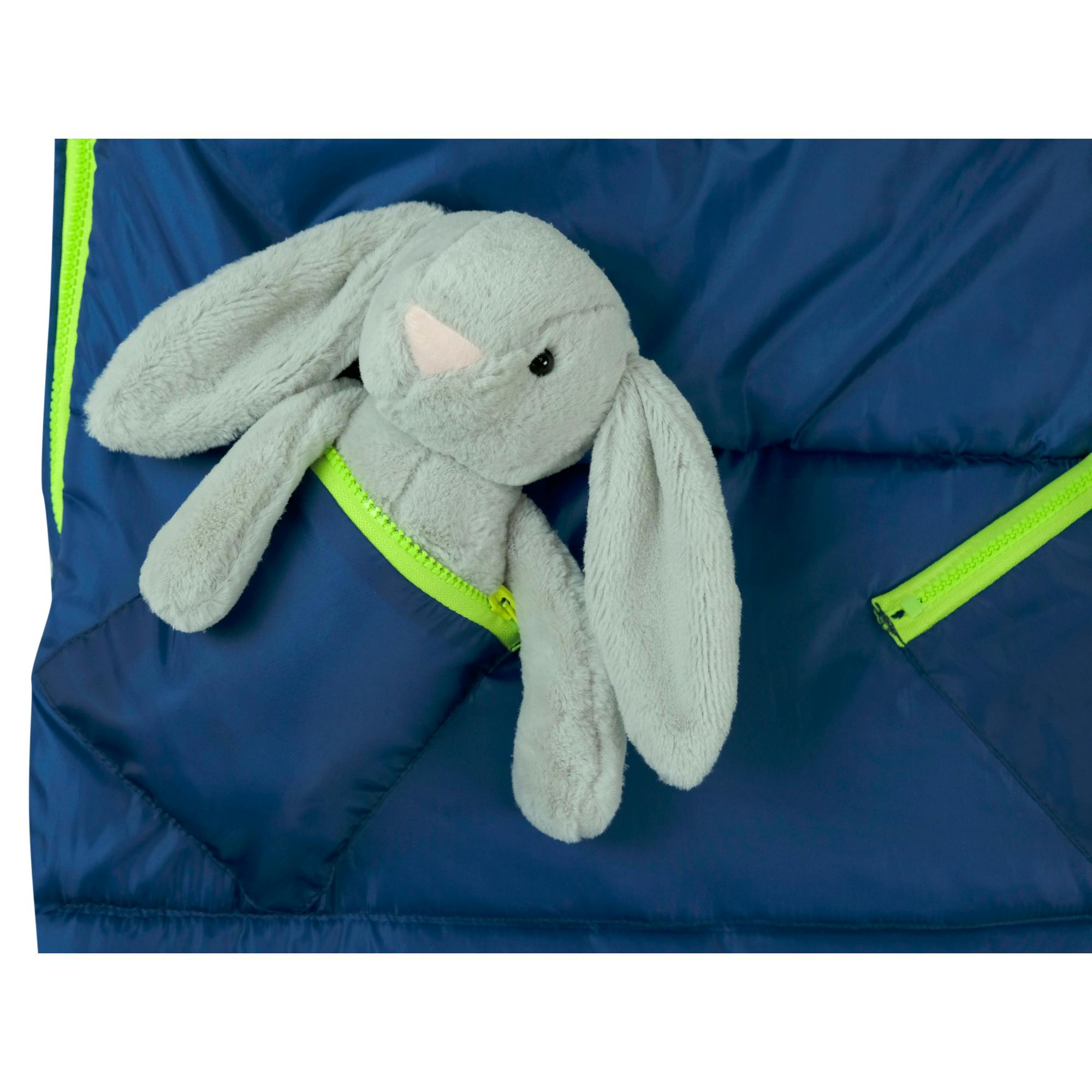 Sleep-N-Pack: Packable Sleeping Bag, Little Kid 3-6 yrs - Surfer Blue/Glow In The Dark Moon & Stars