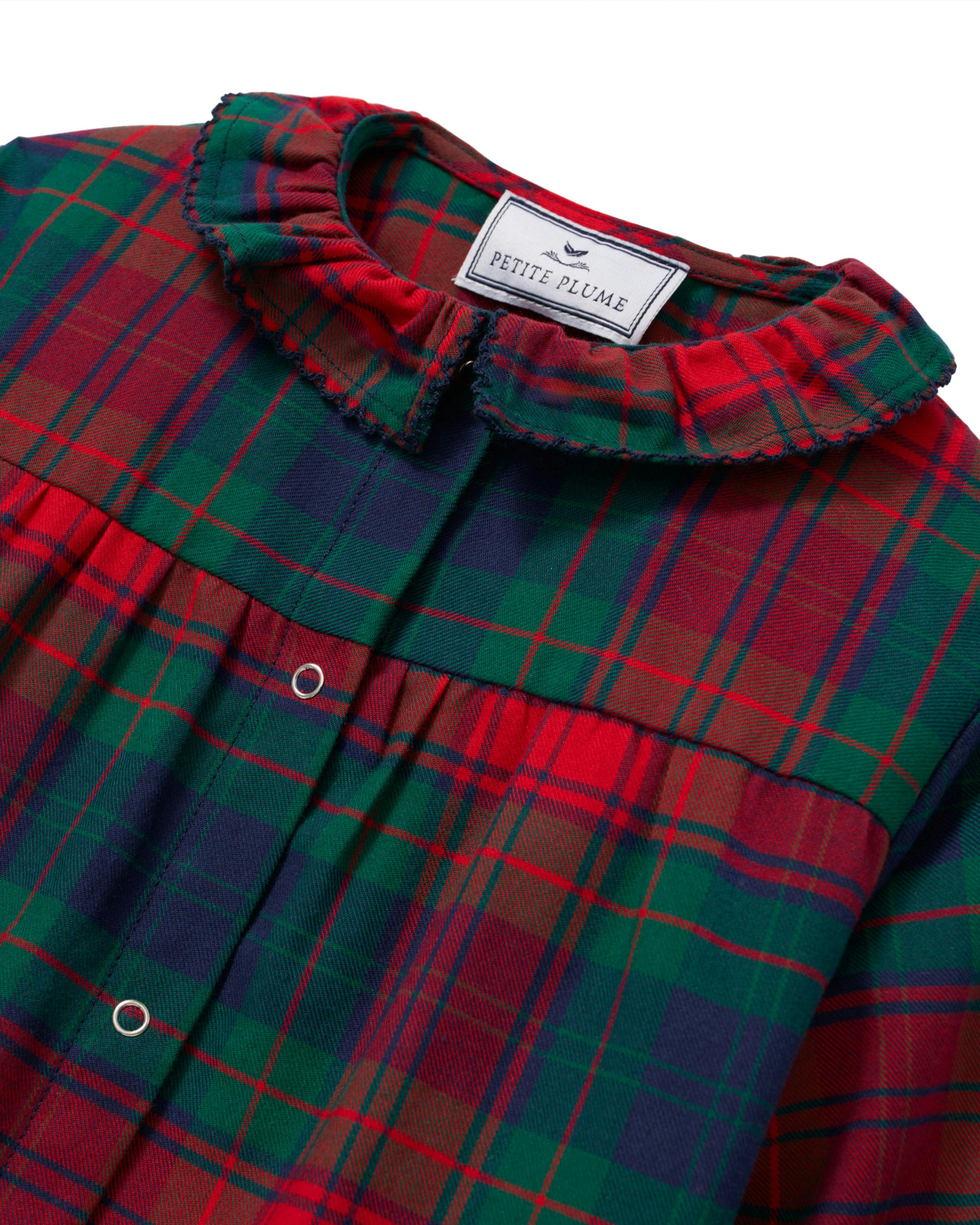 Baby's Brushed Twill Madeline Romper in St. James Tartan