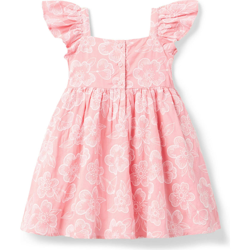 The Embroidered Bloom Dress, Pink