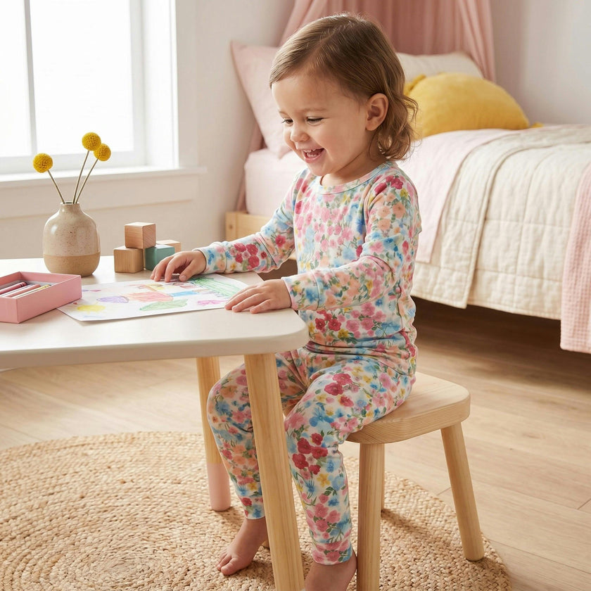 Petal Parade Long Sleeve & Pants Kids Pajamas