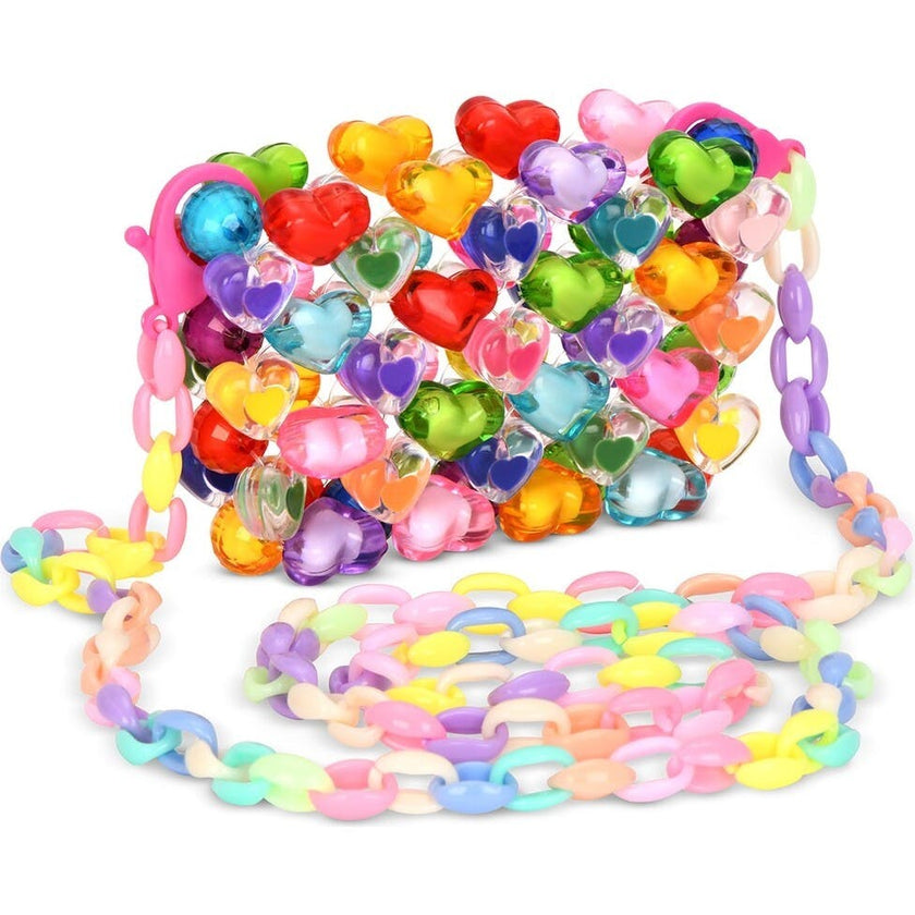 Hearts Beaded Crossbody Bag