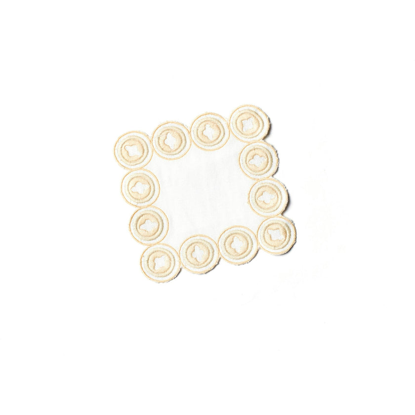 Blush Arabesque Trim Cocktail Napkins