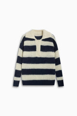 Ellie Woman Polo Black Iris Stripe