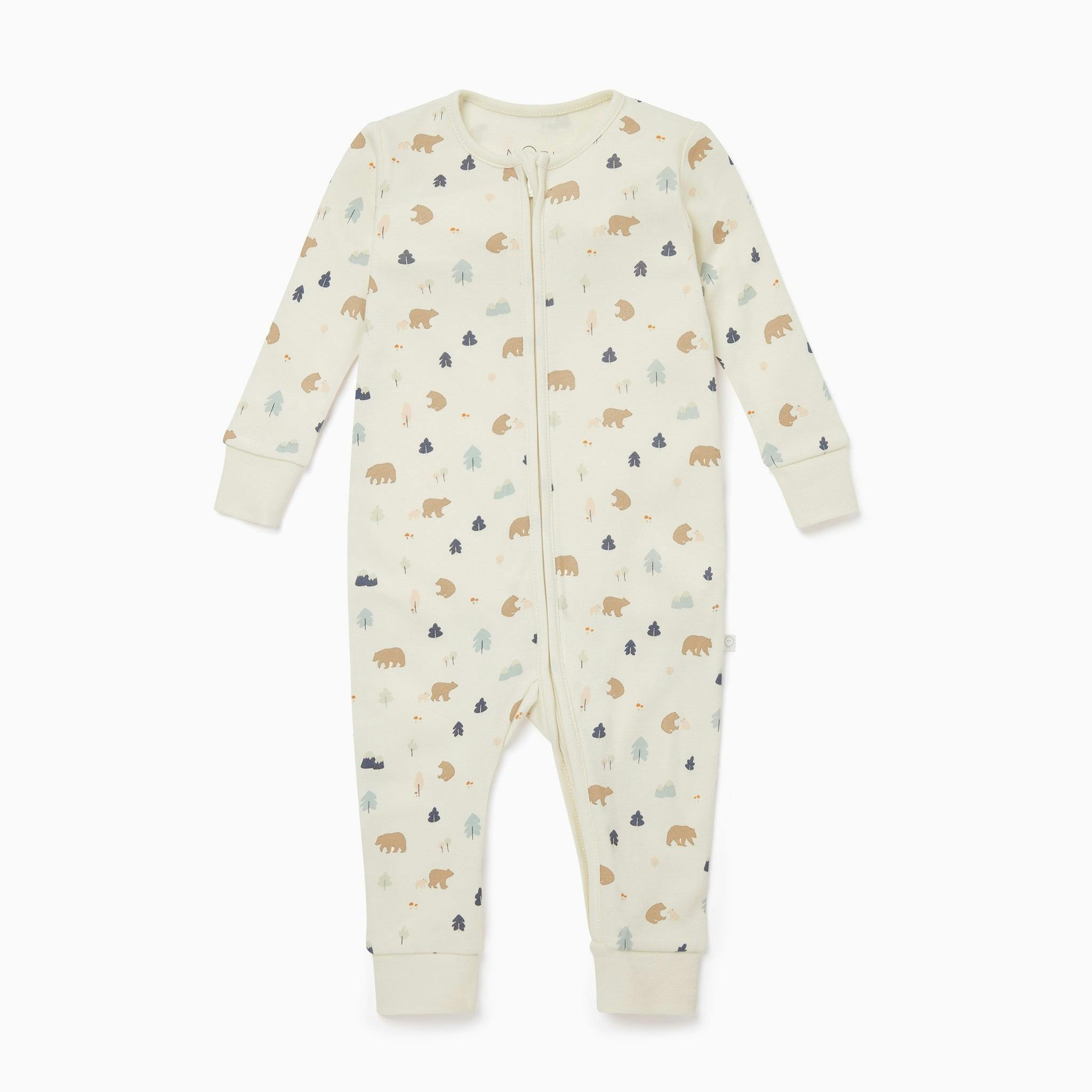 Bear Print Clever Zip Romper