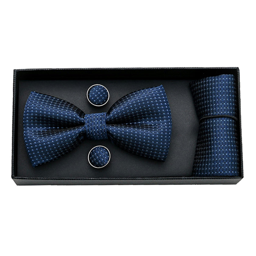 Navy and Light Blue Bowtie Set
