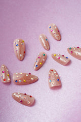 CRYSTAL RAIN - ALMOND PRESS-ON NAILS