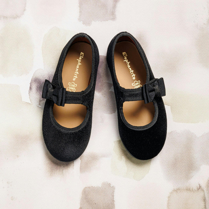 Velvet Bow Mary Jane | Black