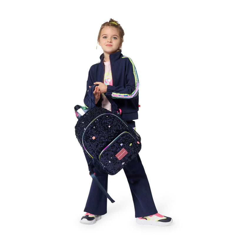 Navy Sequin Charm School Backpack