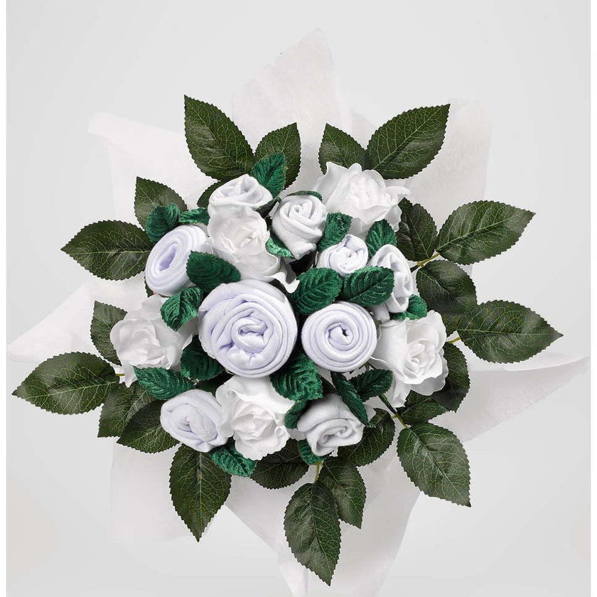 Hand Tied Baby Clothes Bouquet and Personalized