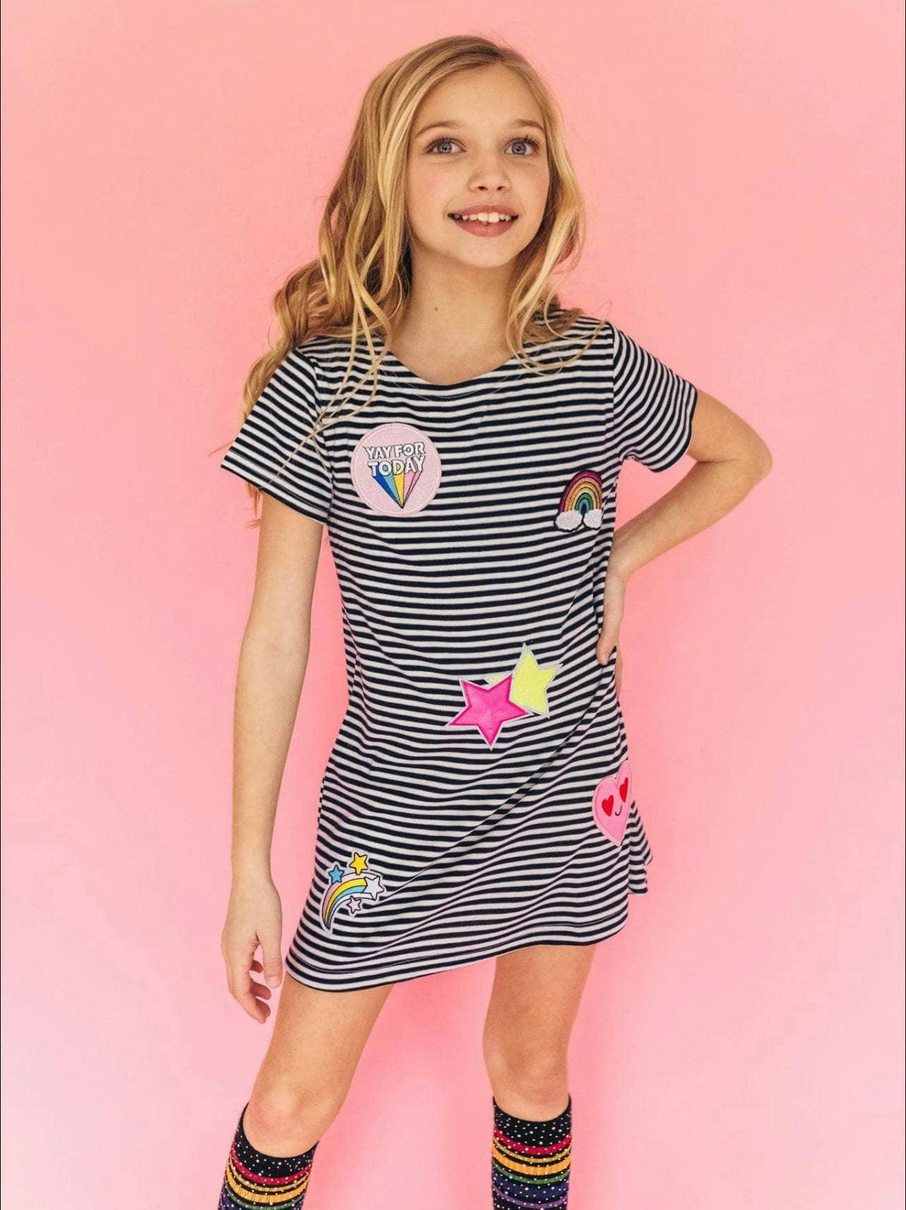 Mod Patch Stripe T-Shirt Dress