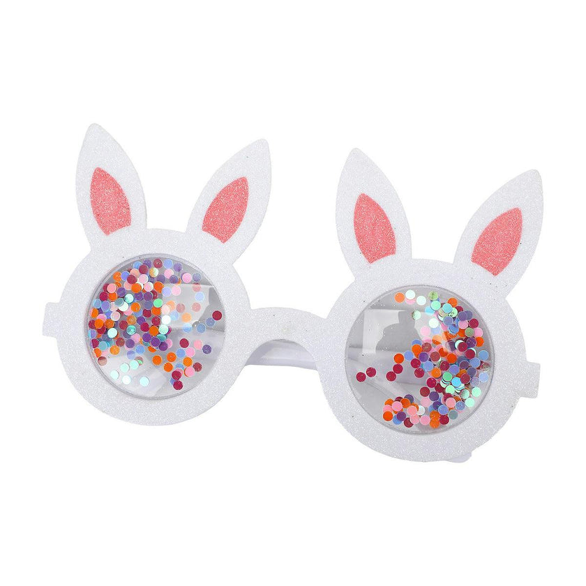 Packed Party Hop-To-It Confetti Bunny Novelty Glasses - Glitter Bunny Ears with Confetti-Filled Lenses and Gold Too Hip to Hop Text, 6x4 Inch
