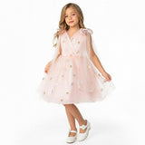 Twinkle Star Blush Pink Sequin Birthday Dress for Girls