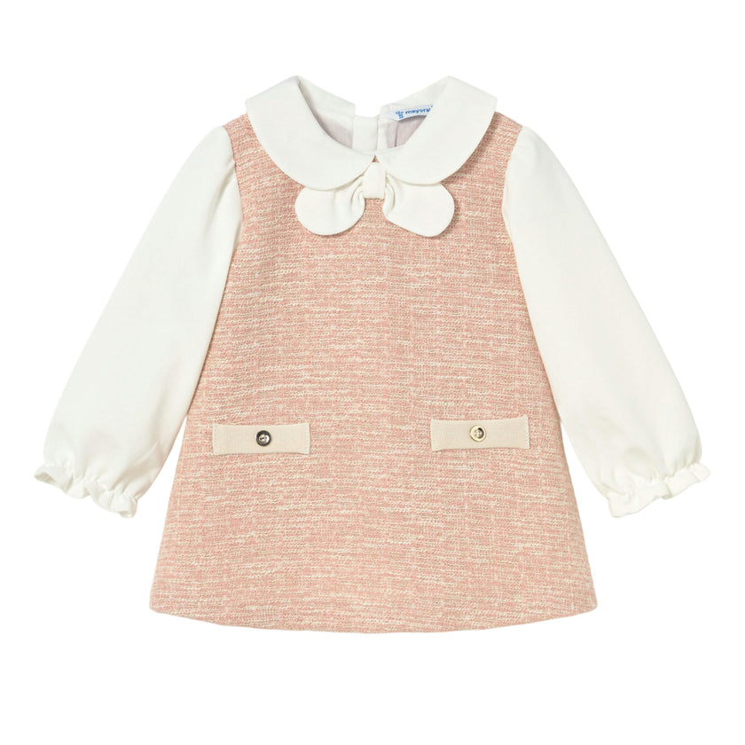 Pink Textured Baby Dress