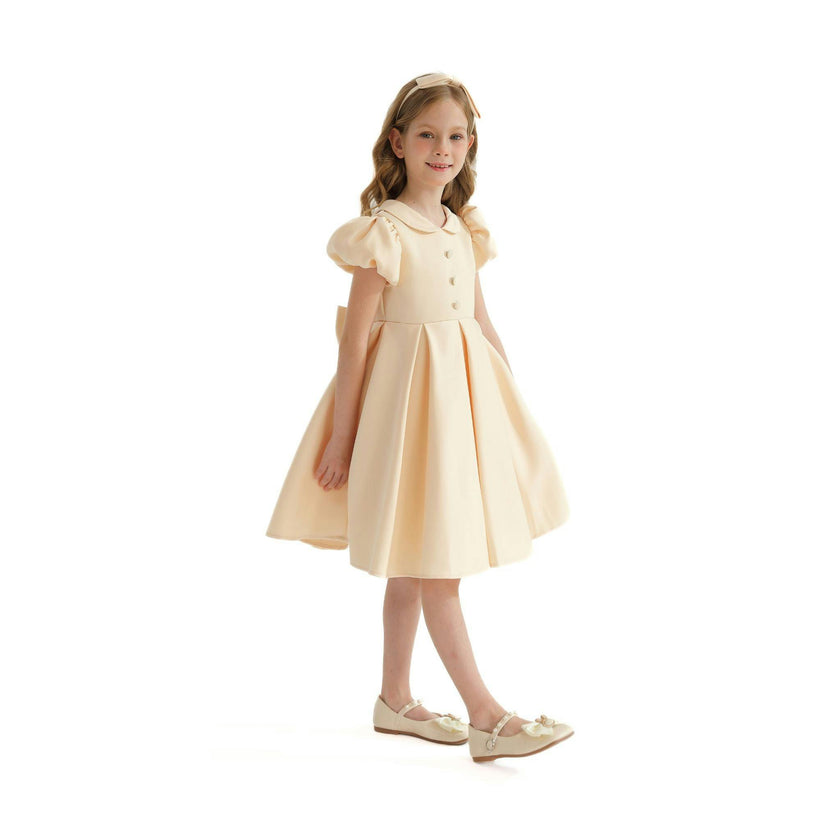 Champagne Barrymore Teacup Button Dress