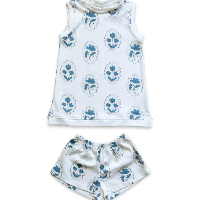Dashwood Set | Tunic Top and Shorts | Medallion Flower White