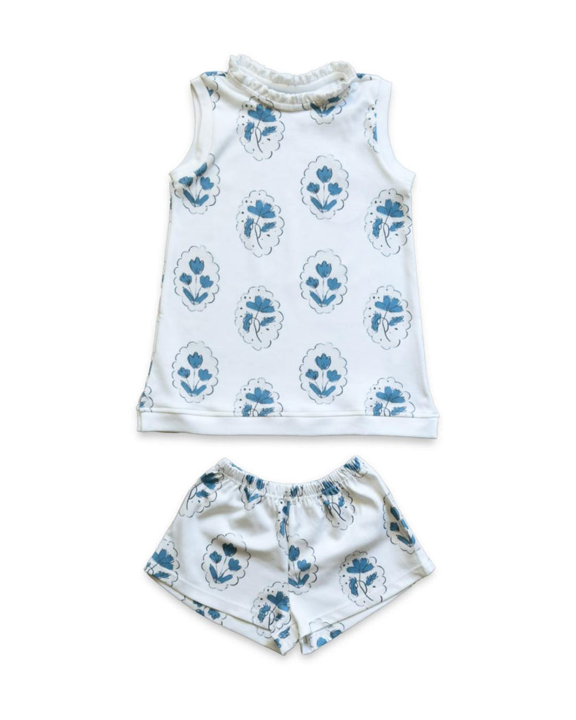 Dashwood Set | Tunic Top and Shorts | Medallion Flower White
