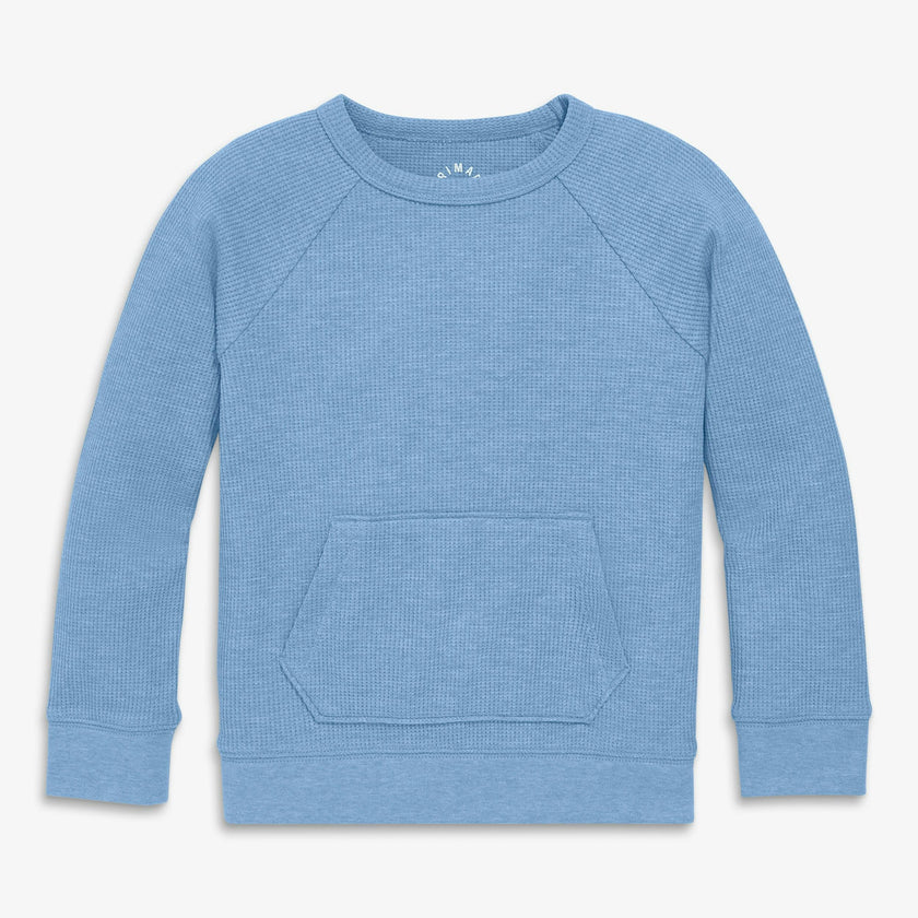 Kids heathered waffle pocket tee