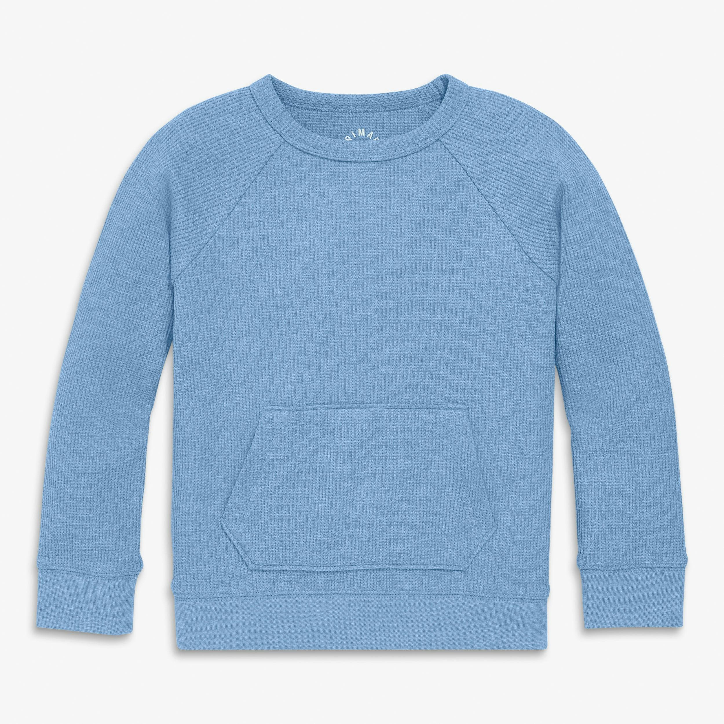 Kids heathered waffle pocket tee