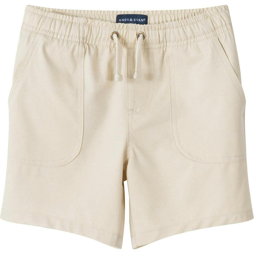 Boys Beige Textured Linen Shorts | Beige