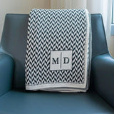 Custom Personalized Sustainable Knit Throw Blanket - Chevron