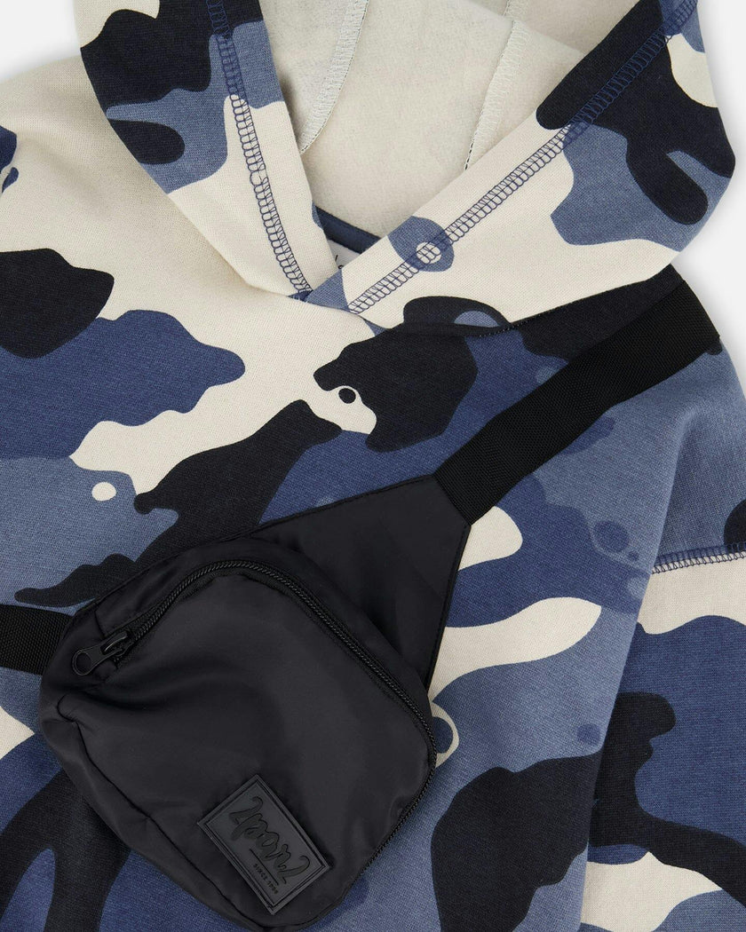 Hooded Fleece Sweatshirt with Crossbody Bag
