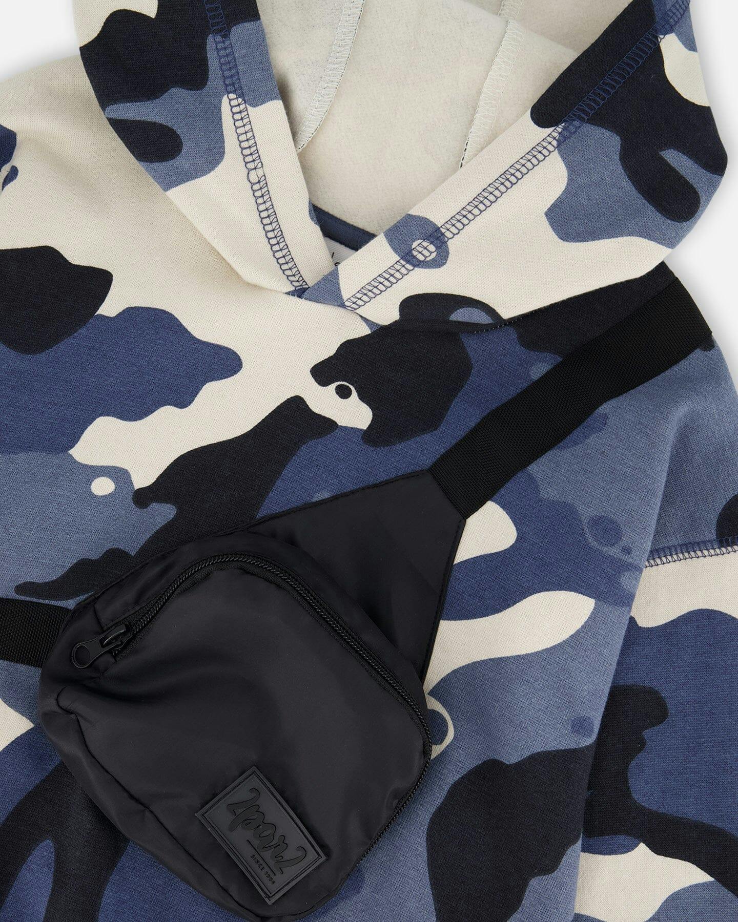 Hooded Fleece Sweatshirt with Crossbody Bag